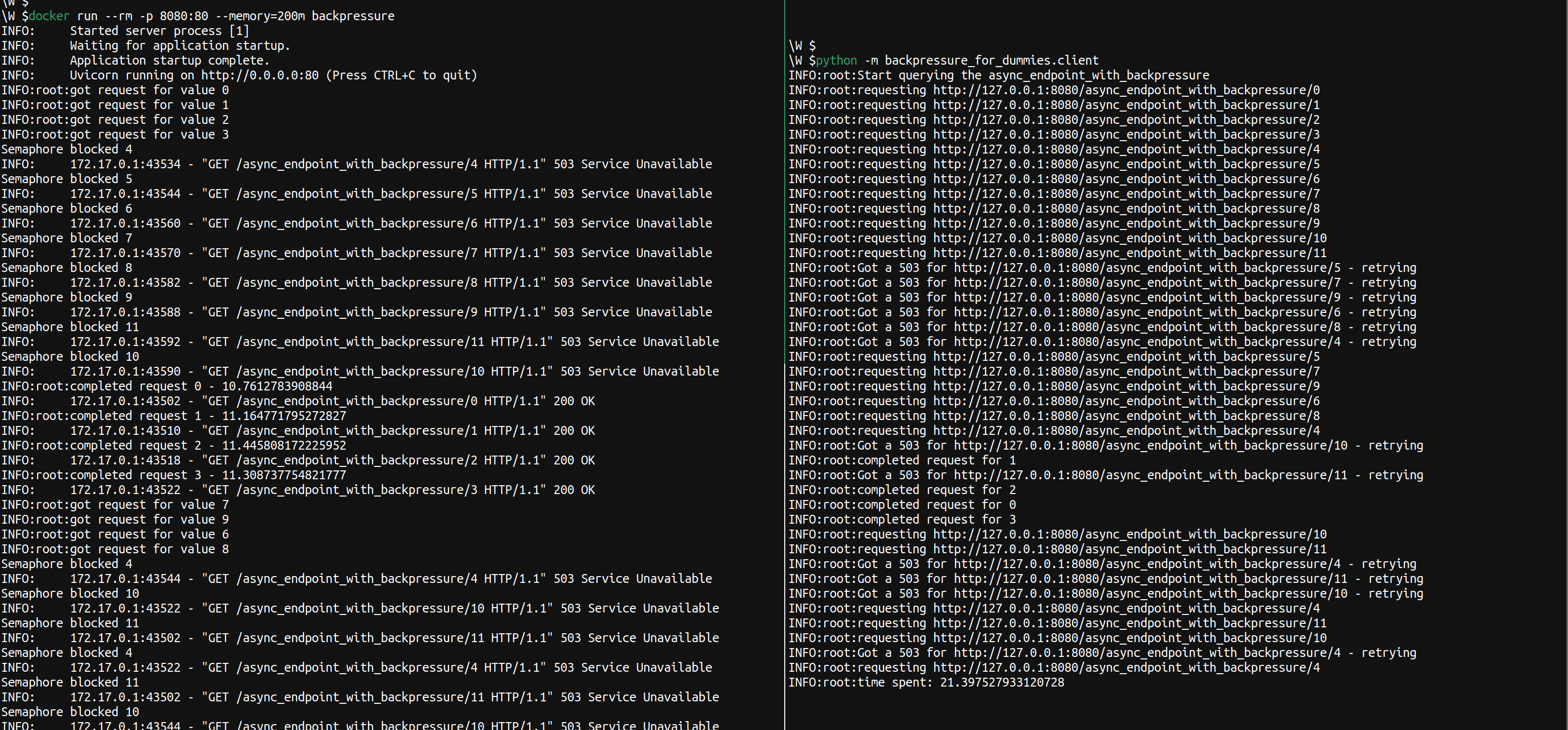 endpoint async with backpressure